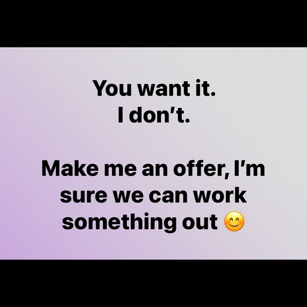 Offers welcome.